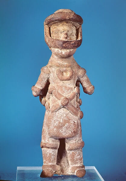 Figurine of a tlachtli player, from Tlatilco, Pre-Classic Period (terracotta)