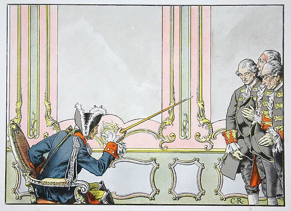 Frederick the Great love of justice (colour litho)