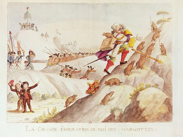The Great Migration of the King of Marmots, 1792 (w  /  c on paper)