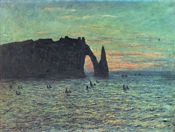 The Hollow Needle at Etretat, 1883 (oil on canvas)