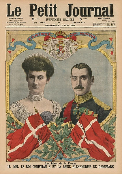 Hosts of France, King Christian X and Queen Alexandrine of Denmark, front cover illustration