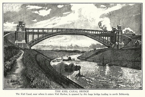 The Kiel Canal Bridge (litho)