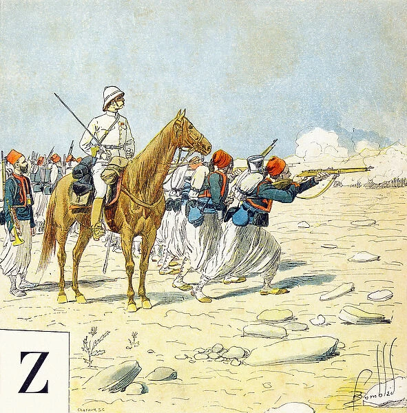 Letter Z: Zouaves, 'Je serai soldat'( Iwill be a soldier) - Military alphabet