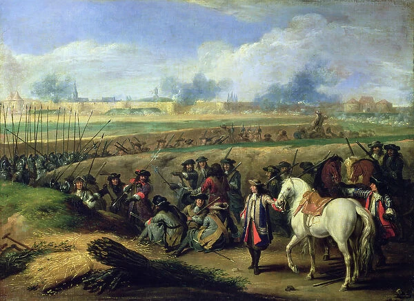 Louis XIV (1638-1715) at the Siege of Tournai, 21st June 1667 (oil on canvas)