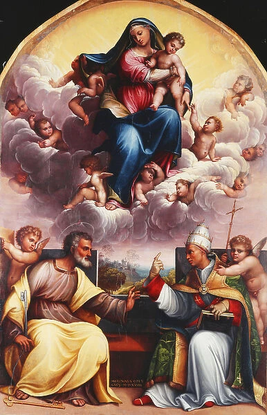 The Madonna and Child in Glory with Saints Peter and Gregory the Great disputing