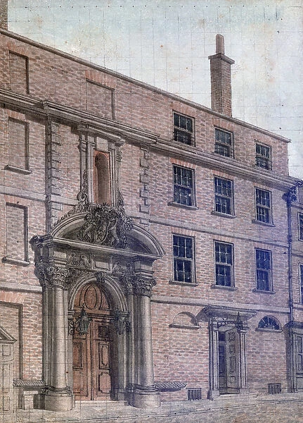 The Old Entrance to Merchant Taylors Hall, Threadneedle Street, 1753 (pen & ink