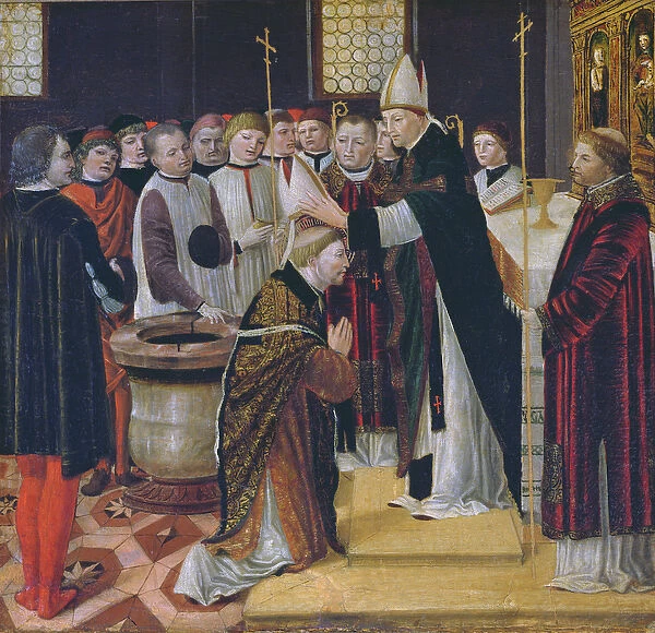 Ordination of St. Augustine (tempera on panel)