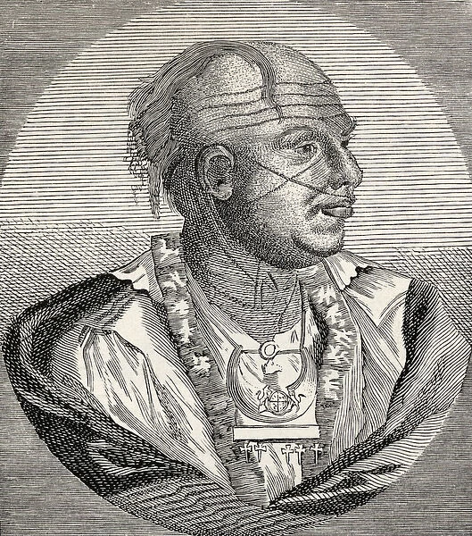 Outacite Ostenaco, engraving from an old print, from The Century Illustrated