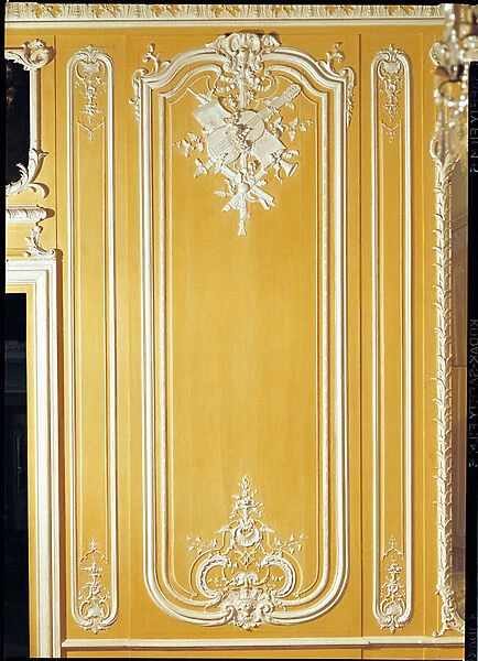 Detail of a panel from the Yellow Room, Hotel des Stuart d Aubigny (wood)