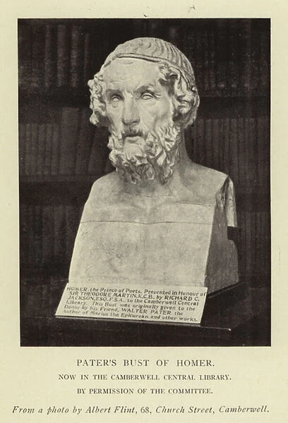 Paters Bust of Homer (b  /  w photo)