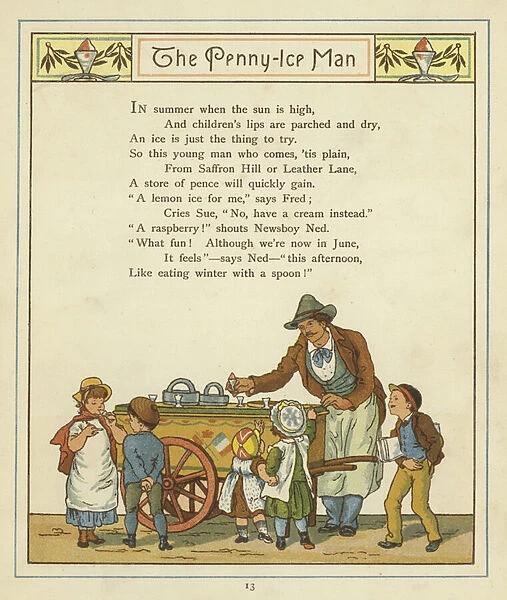 The Penny-Ice Man (colour litho)
