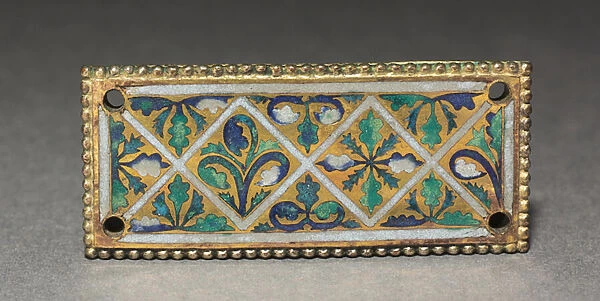 Plaque from a Reliquary Shrine, c. 1170 (gilded copper, champleve & cloisonne enamel)
