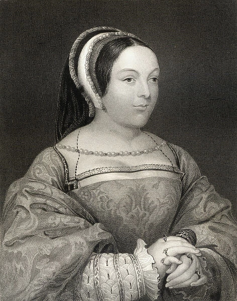 Portrait of Margaret Tudor (1489-1541) Queen of Scotland, from Lodges British