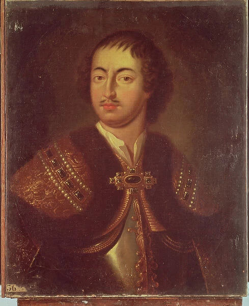 Portrait of Peter I (1672-1725) (oil on canvas)