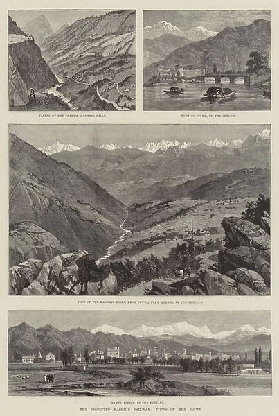 The Projected Kashmir Railway, Views on the Route (engraving)