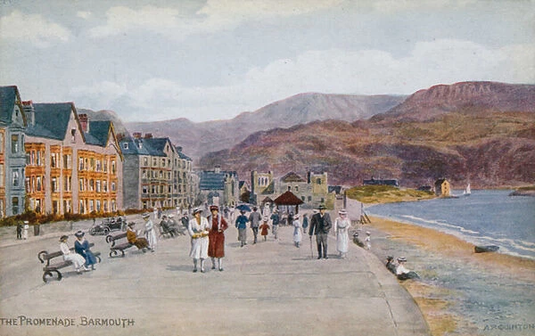 The Promenade, Barmouth (colour litho)