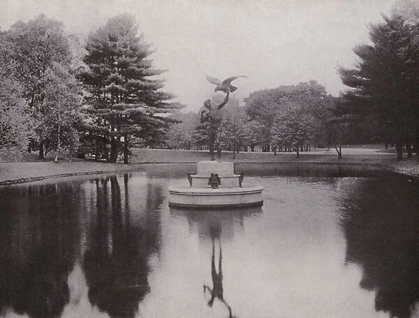 Providence, Rhode Island: Dyer Memorial Fountain, Roger Williams Park (b  /  w photo)