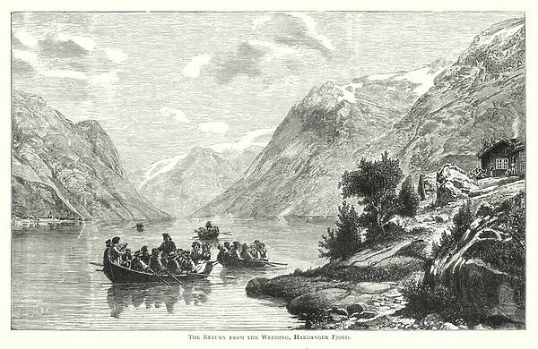 The Return from the Wedding, Hardanger Fjord (engraving)