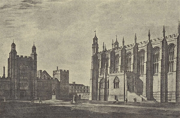 Schoolyard in 1814 (gravure)