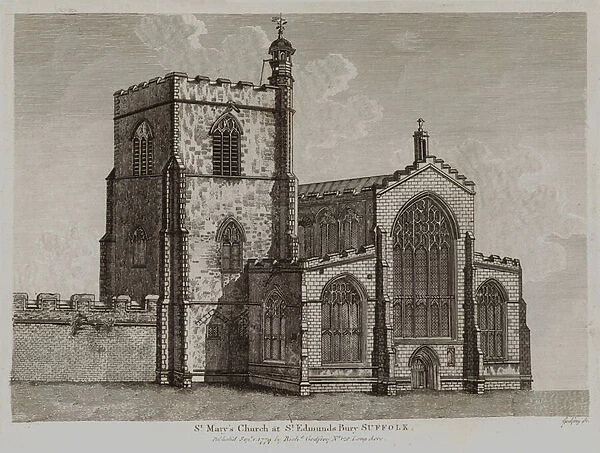 St Marys Church at St Edmunds Bury Suffolk (engraving)