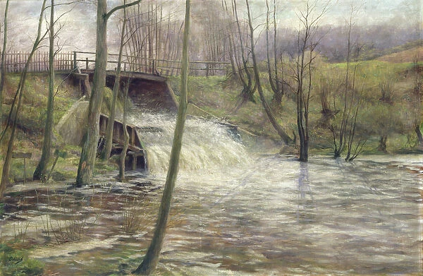 A Mill Stream (oil on canvas)