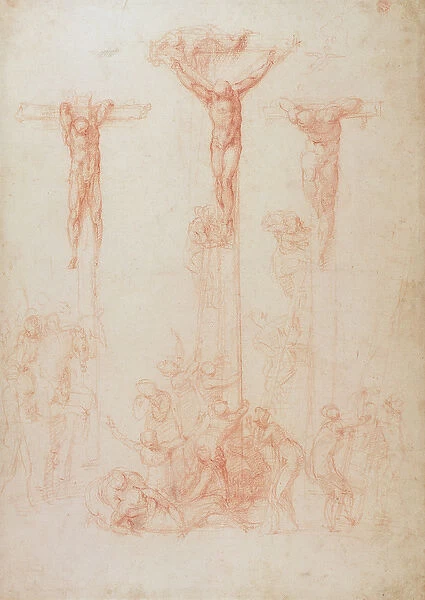 Study of Three Crosses (red chalk on paper)