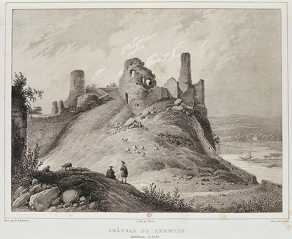 View of Berwick Castle, Berwick-upon-Tweed, engraved by Villain (litho)