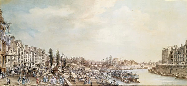 View of the Port Saint-Paul, Paris, 1782 (w  /  c on paper)
