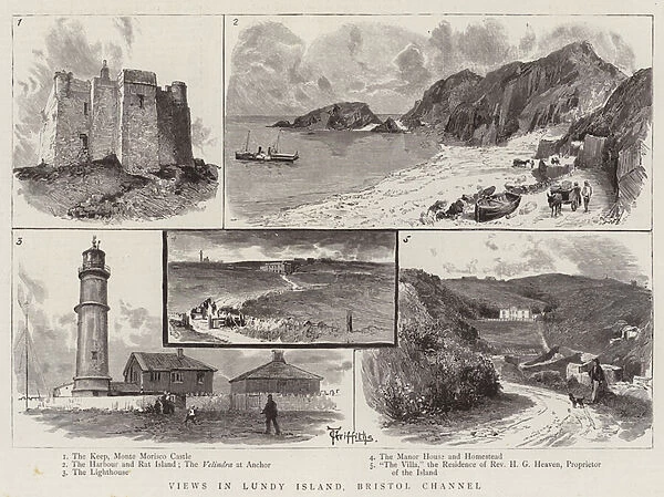 Views in Lundy Island, Bristol Channel (engraving)