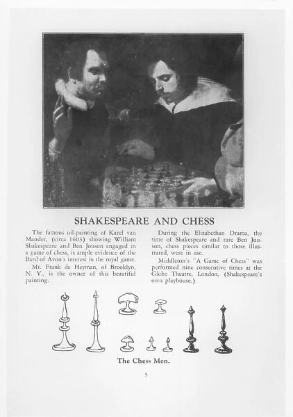 William Shakespeare (1564-1616) and Ben Jonson (1572-1637) Engaged in a Game of Chess