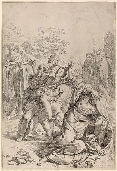 Simone Cantarini after Lodovico Carracci (Italian, 1612 - 1648), Saint Benedict Healing