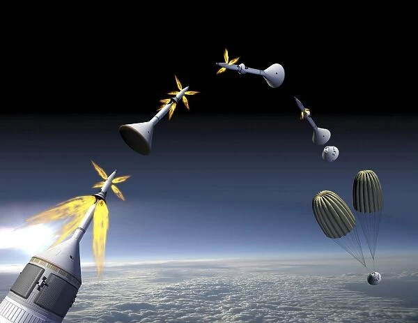 Artists rendering of an emergency use system of the launch abort system