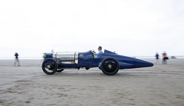 1925 Sunbeam 350 hp driven by Don Wales at Pendine Sands 2015. Creator: Unknown
