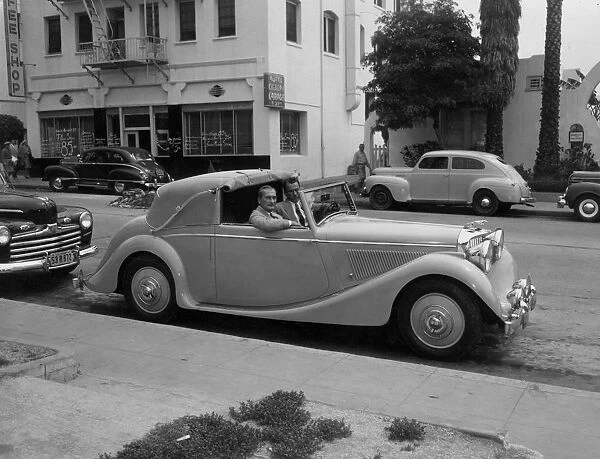 1947 Jaguar MKIV 3. 5 litre drophead coupe in America. Creator: Unknown