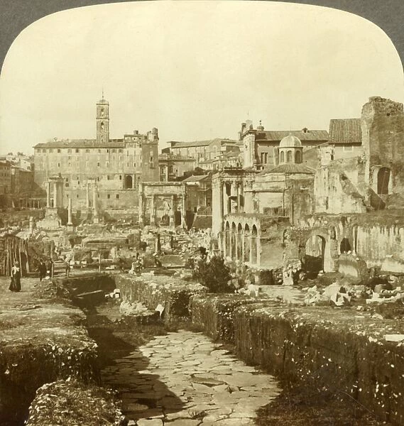 Forum, Capitol, an ancient pavement of Sacred Way. (W. ) Rome, Italy. c1909. Creator: Unknown
