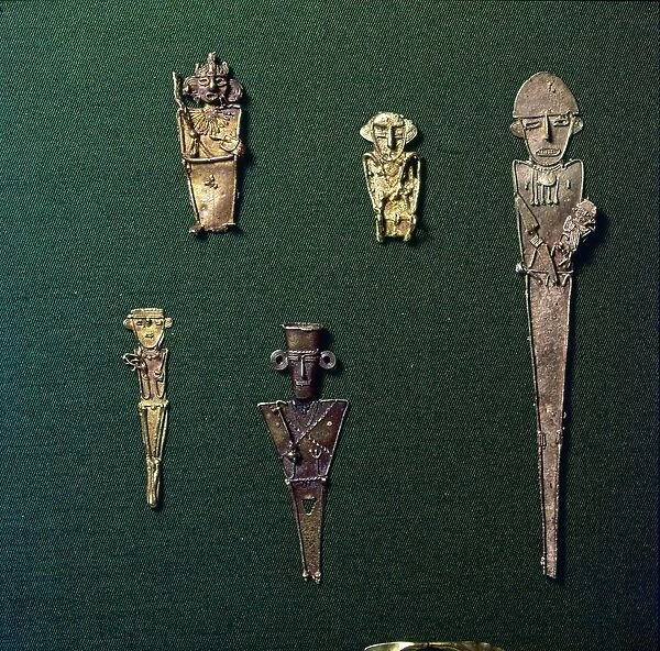 Gold Figures from Pre-Columbian Tombs, Colombia, South America