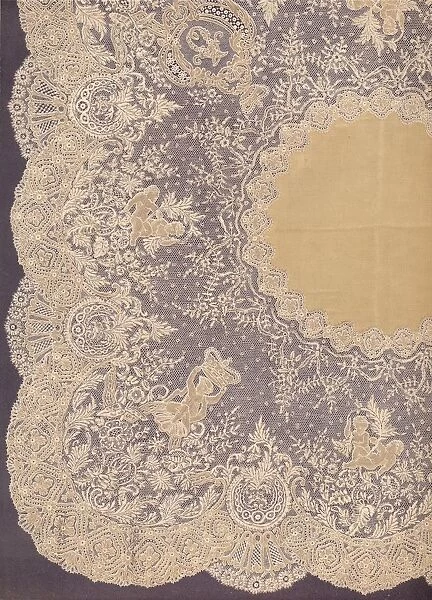 Handkerchief of Brussels Lace, 1863. Artist: Robert Dudley