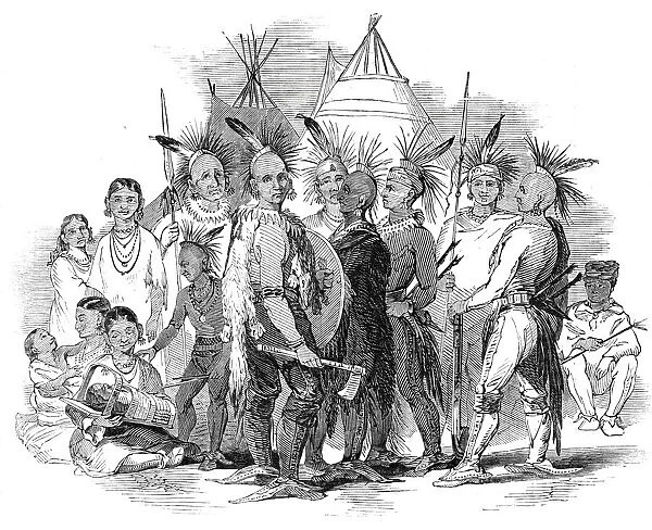 Iowa Indians, at the Egyptian Hall, Piccadilly, 1844. Creator: Unknown