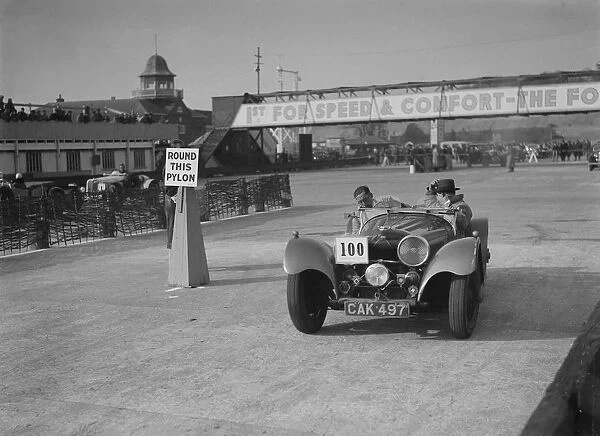 Jaguar SS 100 competing in the JCC Rally, Brooklands, Surrey, 1939. Artist: Bill Brunell