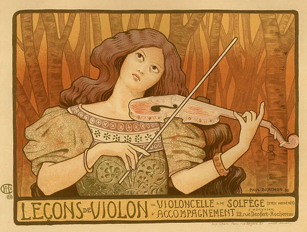 Lecons de Violon (Poster), 1898. Artist: Berthon, Paul (1872-1909)