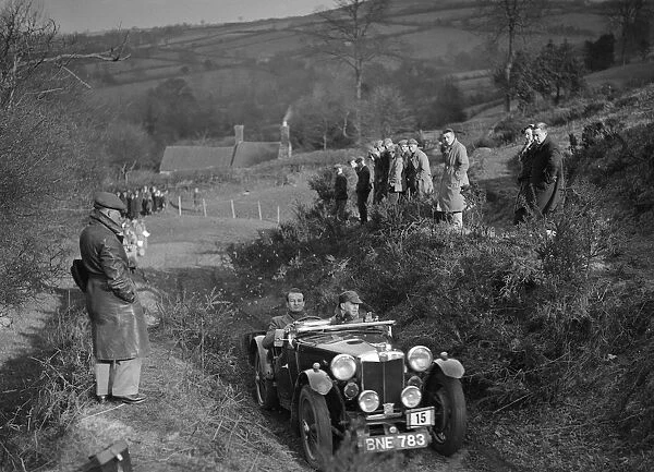 MG PA of G Tyrer competing in the MG Car Club Midland Centre Trial, 1938. Artist: Bill Brunell