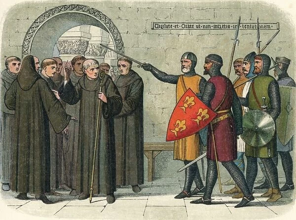 The monks of Christchurch expelled, 1209 (1864). Artist: James William Edmund Doyle
