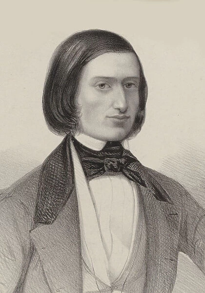Portrait of Jacques Offenbach (1819-1880), 1846. Creator: Raunheim, Hermann (1817-1895)
