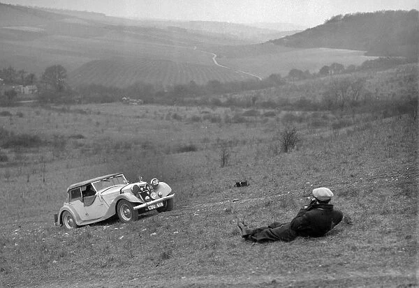 Riley 16 competing in the London Motor Club Coventry Cup Trial, Knatts Hill, Kent, 1938