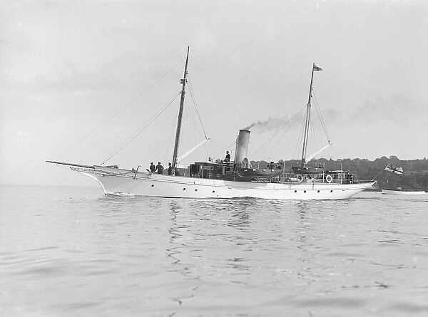 The steam yacht Morawel under way, 1912. Creator: Kirk & Sons of Cowes