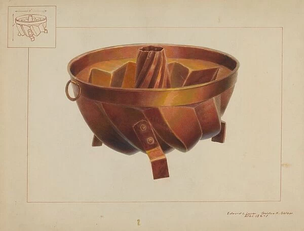 Turks Head Cake Pan, c. 1937. Creator: Edward L Loper