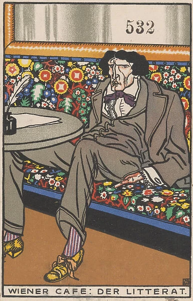 Viennese Cafe: The Man of Letters (Wiener Cafe: Der Litterat), 1911. Creator: Moritz Jung