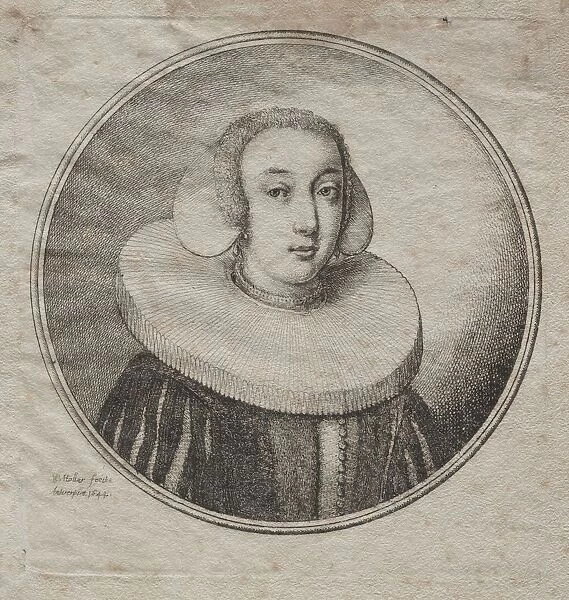 Woman with a Millstone Ruff, 1644. Creator: Wenceslaus Hollar (Bohemian, 1607-1677)