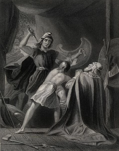 Death Of Brian Boru. Drawn By H. Warren Engraved By J. Rogers