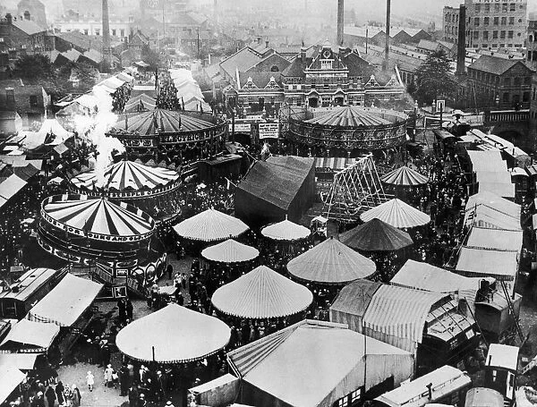 The Great Fair at Pool Meadow, Coventry. Circa 1920
